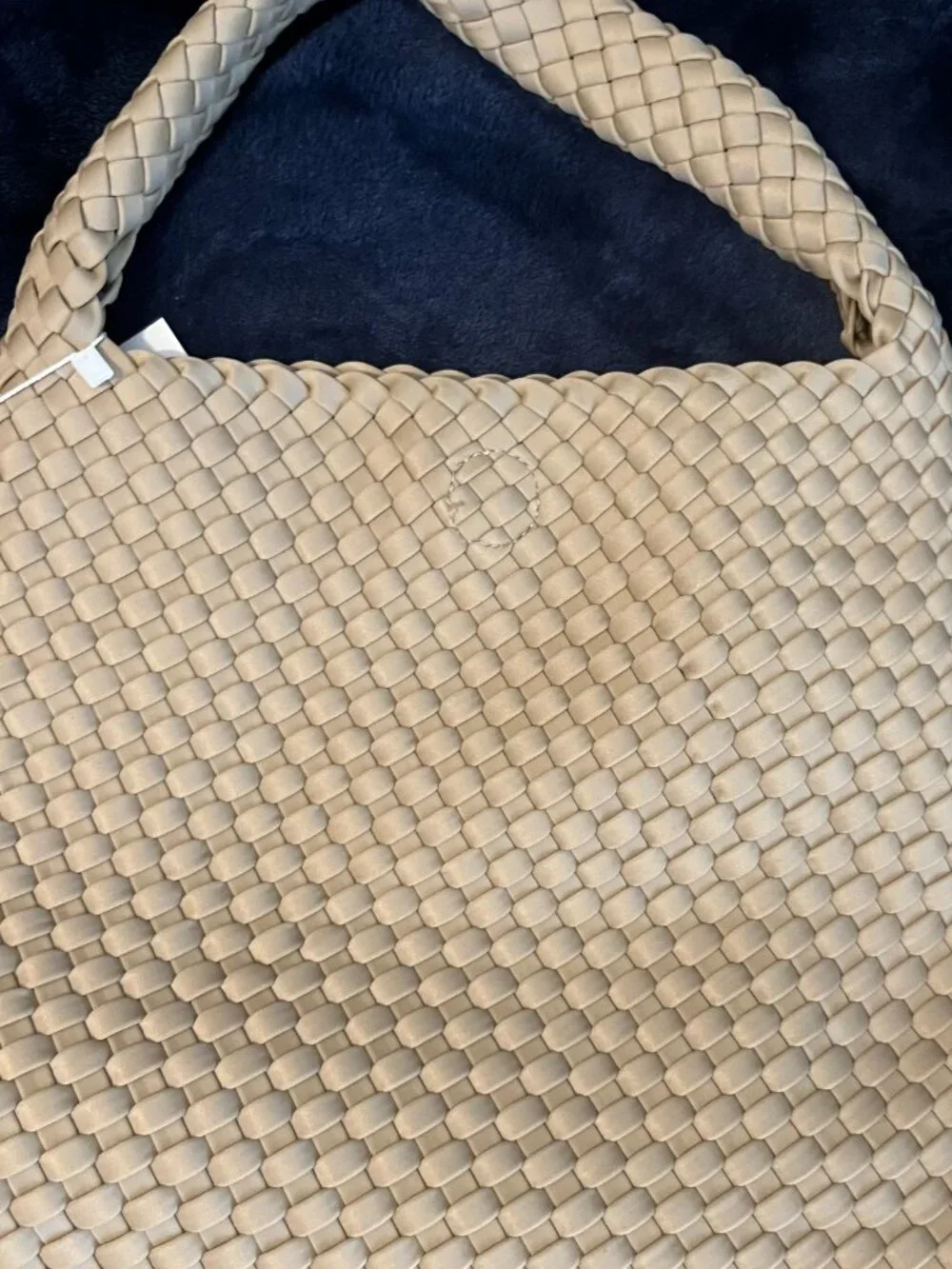 NEW Ah-Dorned 'Lauren' Woven Neoprene Medium Tote Bag with Matching Mini Pouch